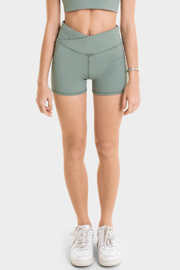 Bacon Active Shorts V-Waist Booty Short // Green